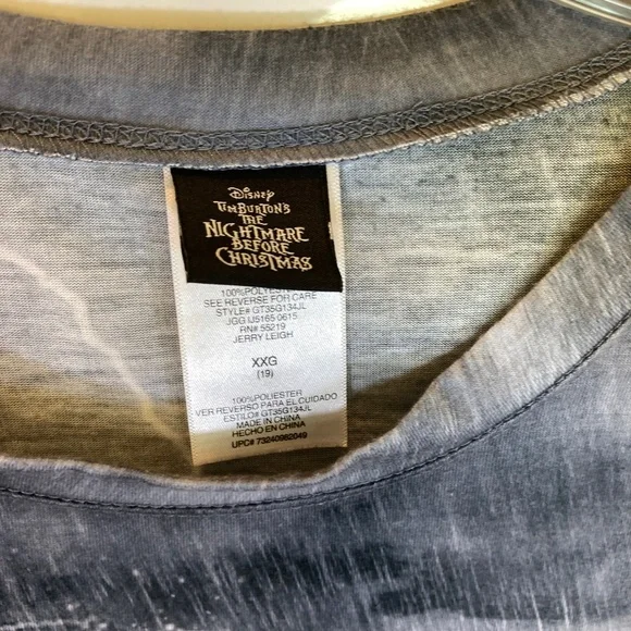 Disney Nightmare Before Christmas Jack Skellington Shirt Sz XXL 19 2 Sided - Picture 3 of 12